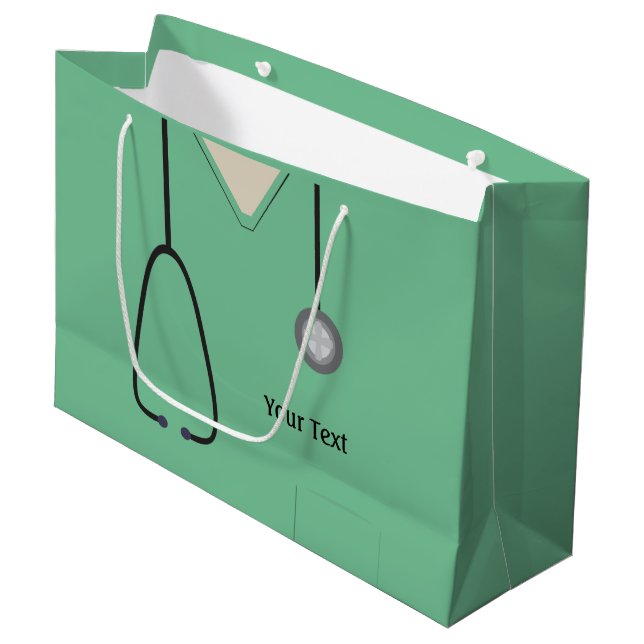 Sjukvårdssporten Doktor Nurse Lt Grönt Lg Gift Bag (Framsidan Vinklad)