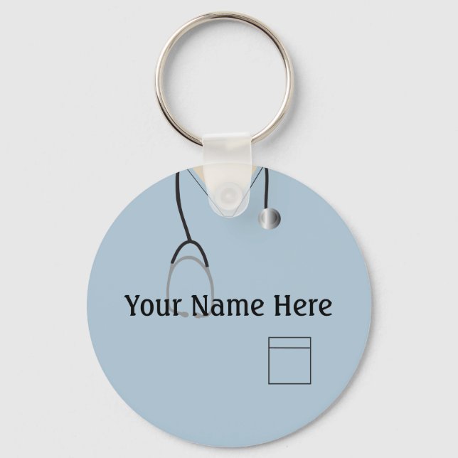 Sjukvårdssporten Nurse Doktor Light Blue Keychain Nyckelring (Framsida)