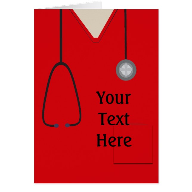 Sjukvårdssporten Nurse Doktor Red Anpassningsbar Hälsningskort (Framsidan)