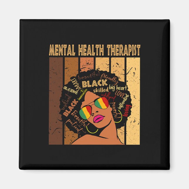 Sjukvårdsterapist Afro Women Black History Månad 1 Magnet (Framsidan)