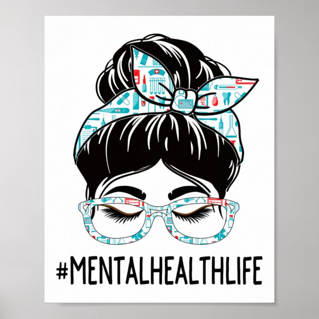 Sjukvårdsveckors utvärderingsdag Kvinnor Messy köp Poster (Framsidan)