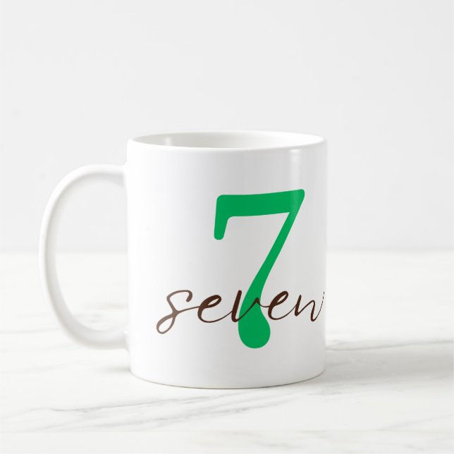 Sjunde 7-årsjubileum med personalisering kaffemugg (Vänster)