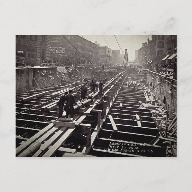 Sjunde Avenue och 24-25:e Streets-Tunnelbanan Vykort (Framsida)