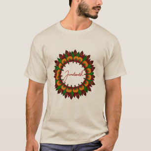 Sjunde blommigten mandala Afrikainspirerat färg T Shirt