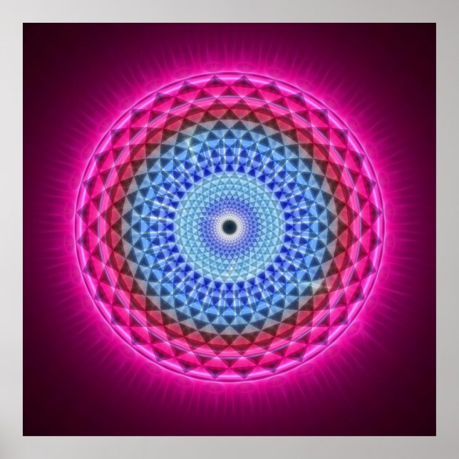 Sjunde Chakra - Sahasrara - 1000 Petabled Lotus Poster (Framsidan)