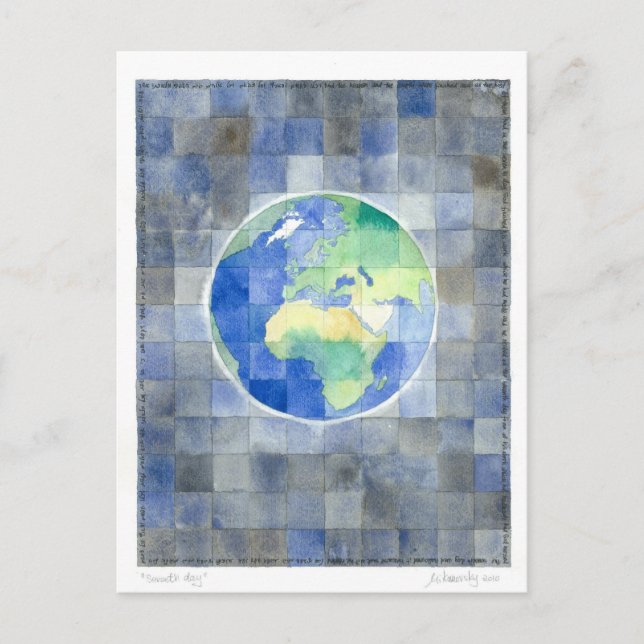 Sjunde dagen (7 dagar efter skapelsen) vykort (Framsida)