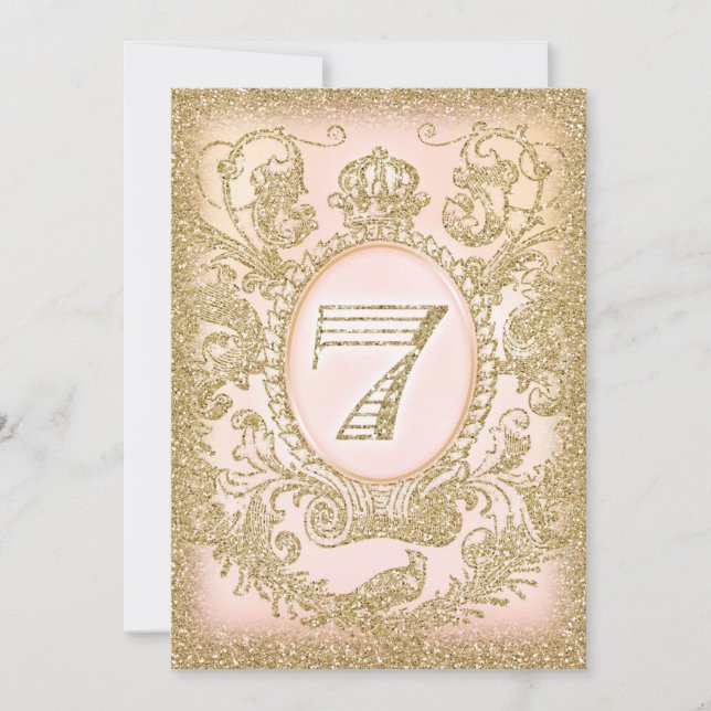 Sjunde födelsedag Gång på en tidprinsessa Inbjudningar (Framsida)