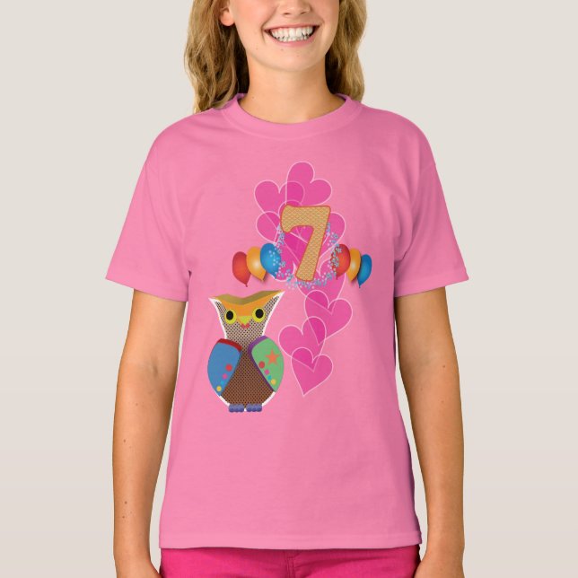 Sjunde födelsedag: Uggla Tee Shirt (Framsida)