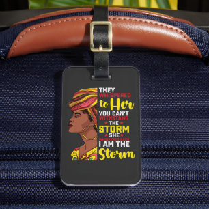 Sjunde gången är jag stormen Melanin Black Girl Bagagebricka