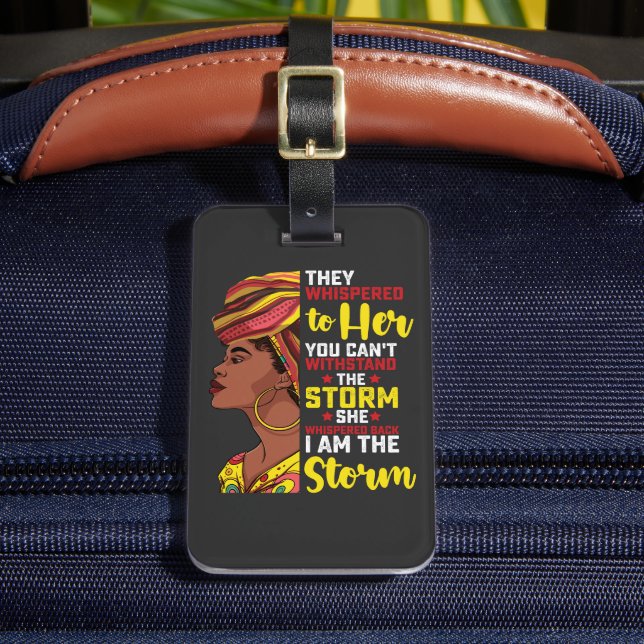 Sjunde gången är jag stormen Melanin Black Girl Bagagebricka (Framsida Insitu 2)