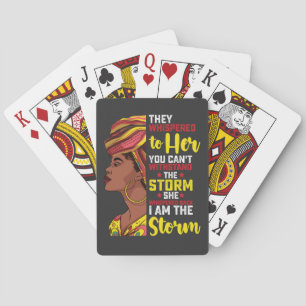 Sjunde gången är jag stormen Melanin Black Girl Casinokort