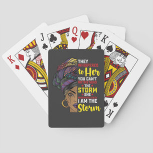 Sjunde gången är jag stormen Melanin Black Girl Casinokort