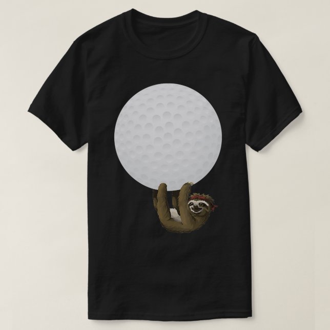 Sjunde hanging på Golf Boll GIft T Shirt (Design framsida)