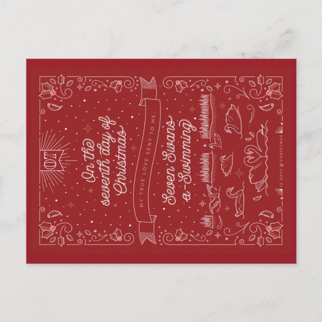 SJUNDE JULDAGEN / Julkort Helg Vykort (Framsida)