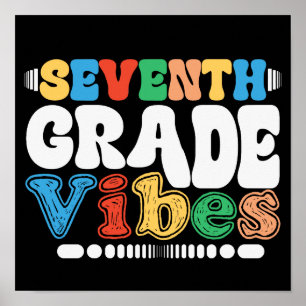 Sjunde Klass Vibes 7:e Klass Lärare Student Poster