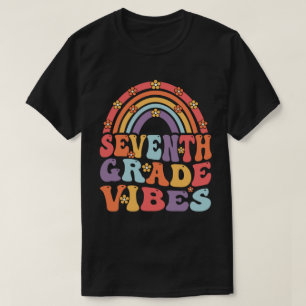 sjunde Klass Vibes Boho Rainbow Back to school T Shirt