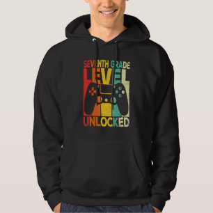 Sjunde Klassnivån Låst Upp Första Dagen Tillbaka T Hoodie