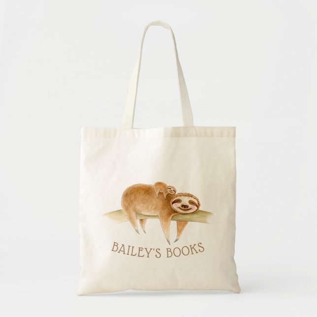 Sjunde stollig-vattenfärgsdelen namn bok-säck tygkasse (Framsidan)