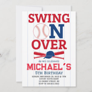 Sjung över Softball Birthday Inbjudningar