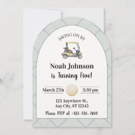 Sjung på av pojkens femte födelsedag Golf Inbjudningar