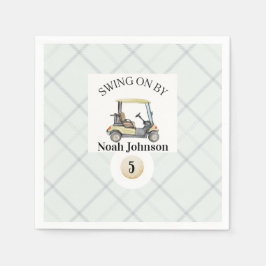 Sjung på av pojkens femte födelsedag Golf Pappersservett