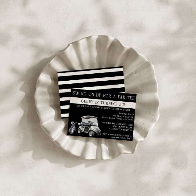 Sjung på för en födelsedagspar-Tee, Golf Thmet Inbjudningar (Skapare uppladdad)