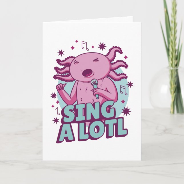 Sjunga a lotl Singing Axolotl Kort (Framsida)