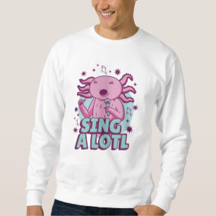Sjunga a lotl Singing Axolotl Lång Ärmad Tröja