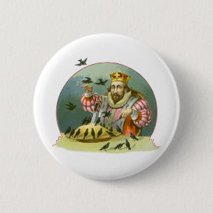Sjunga a Sång av Sixpence, Vintage Nursery Rhyme Knapp