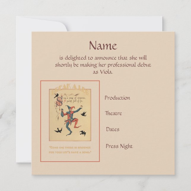 Sjunga a Sång i ett meddelande om förekomst av spe (Framsida)