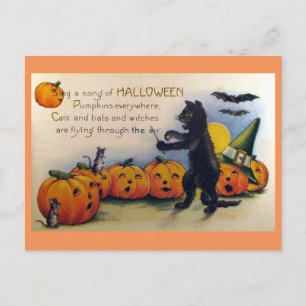 Sjunga a Sång i Halloween-Vintagen Vykort