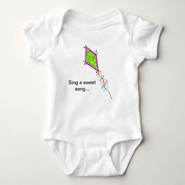 Sjunga A Sweet Sång Musik noter Kite Infant Shirt Tee (Framsida)