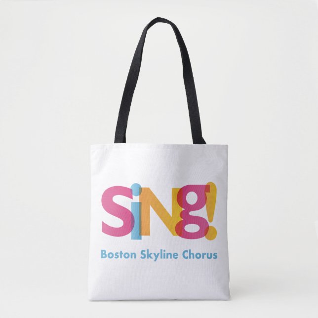 Sjunga-Boston Skyline Chorus Tote Canvas Bag Tygkasse (Framsida)