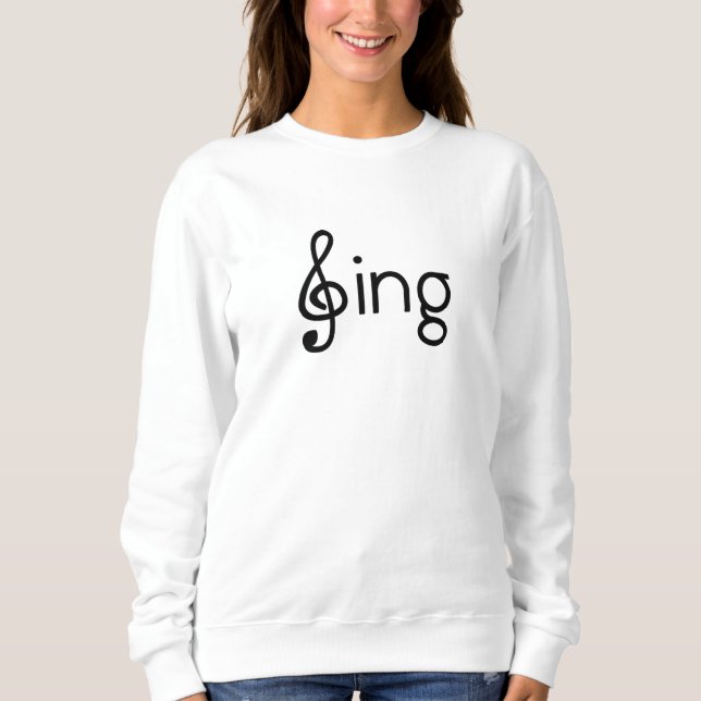 Sjunga Clef Ord Image Sjunga Notes T Shirt (Framsida)