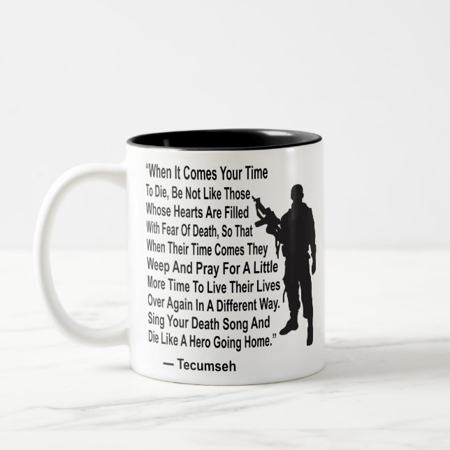 Sjunga din död Sång och dö som ett Hero # Två-Tonad Mugg (Vänster)