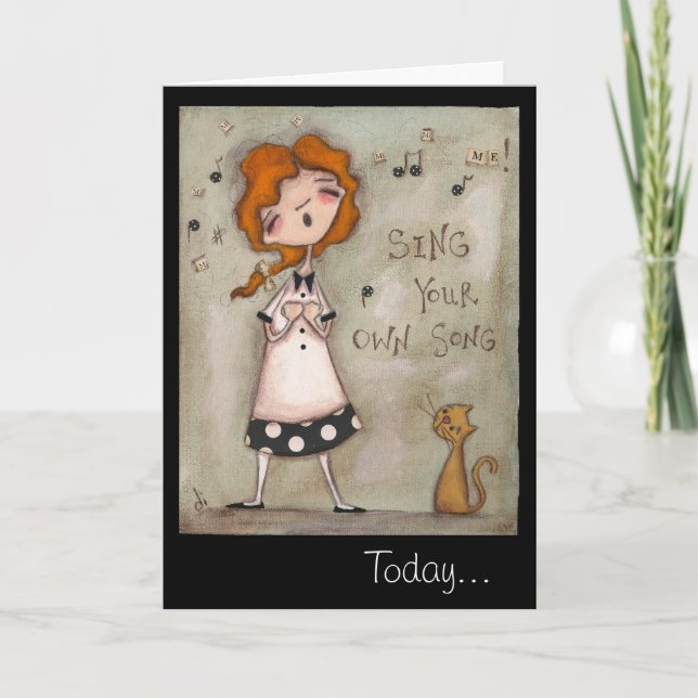 Sjunga ditt eget Sång - födelsedagskort Kort (Framsida)