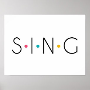 Sjunga Färgad Dots Singer Poster