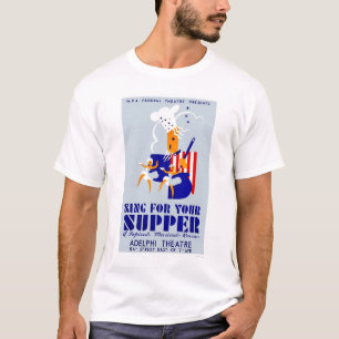Sjunga för kvällsmålmusikal 1939 WPA T-shirt