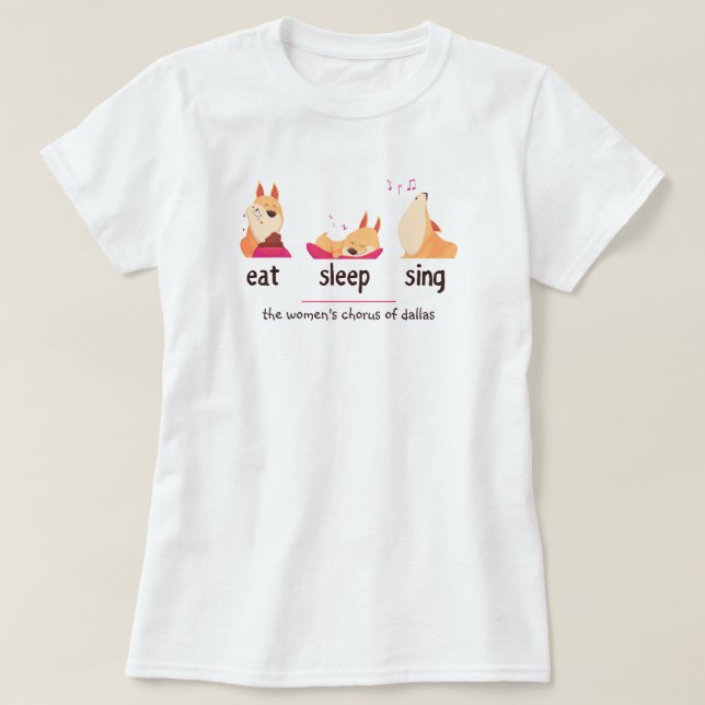 Sjunga för viloläge i tecknad hund t shirt (Design framsida)