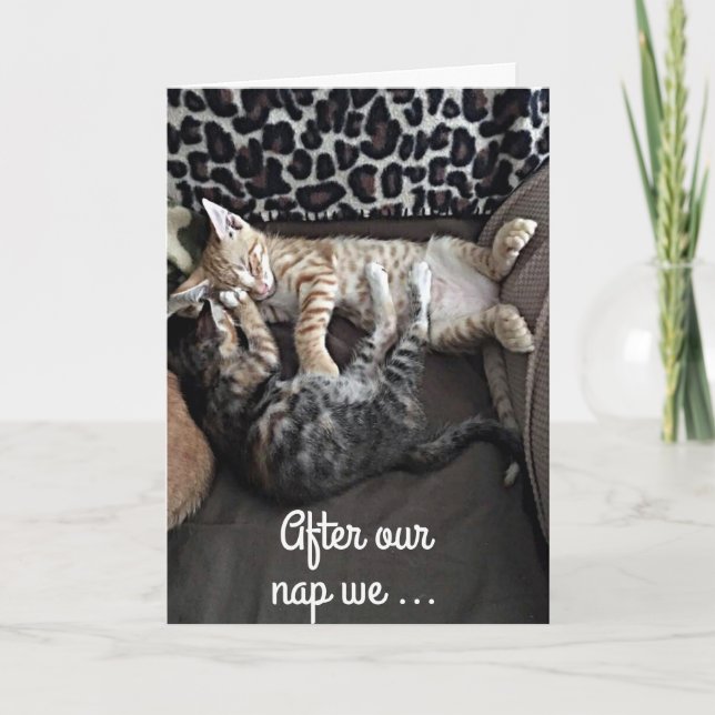 **SJUNGA GRATTIS PÅ FÖDELSEDAGEN** FRÅN CUTE KITTE KORT (Framsida)