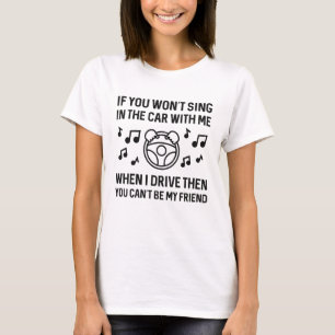 Sjunga i bilen t shirt