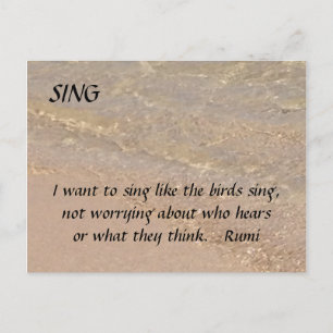 SJUNGA inspirational vycard Sand Beach Rumi Vykort