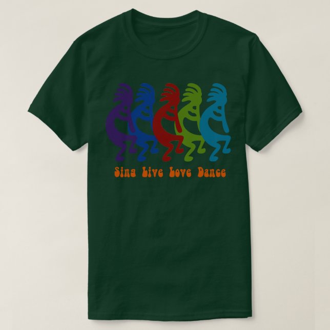 Sjunga Live Kärlek Dance Tribal Kokopelli T Shirt (Design framsida)
