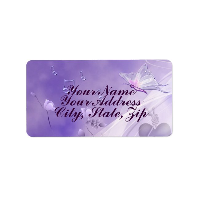 Sjunga mig en fjäril 2 adressetikett (Framsidan)