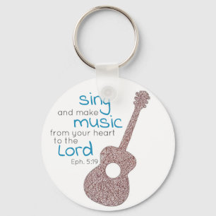 "Sjunga och musik..." Guitar Keychain Nyckelring