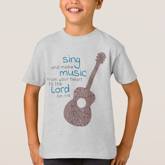 "Sjunga och musik..." Guitar  T Shirt (Framsida)
