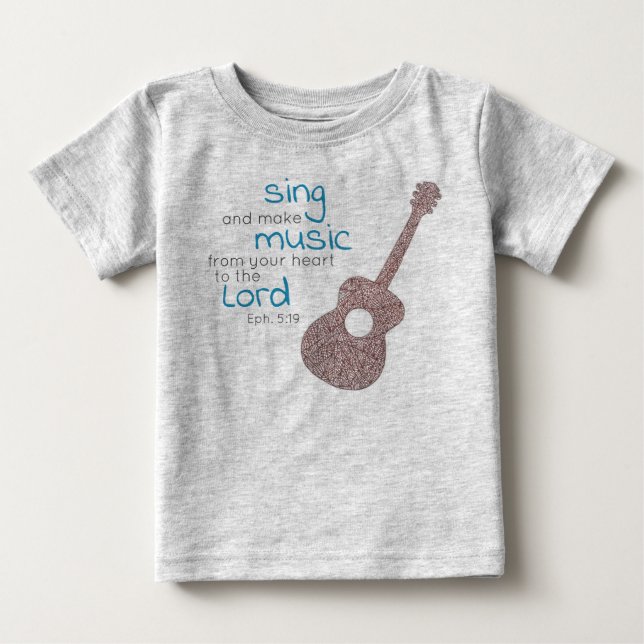 "Sjunga och musik..." Guitar  T Shirt (Framsida)