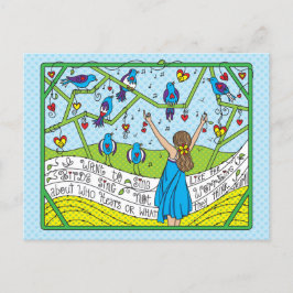 Sjunga som Birds Sjunga_ vykort