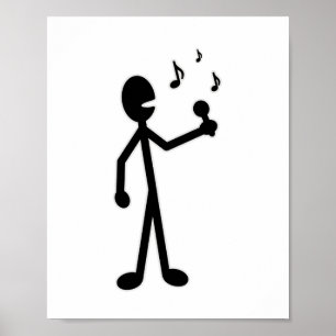 sjunga Stick figur Poster