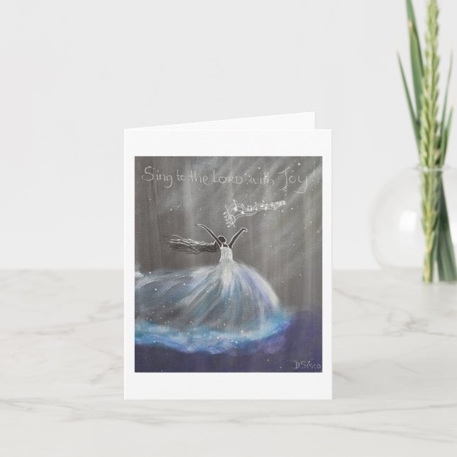 Sjunga till Herren med joy Note Card Anteckningskort (Framsida)